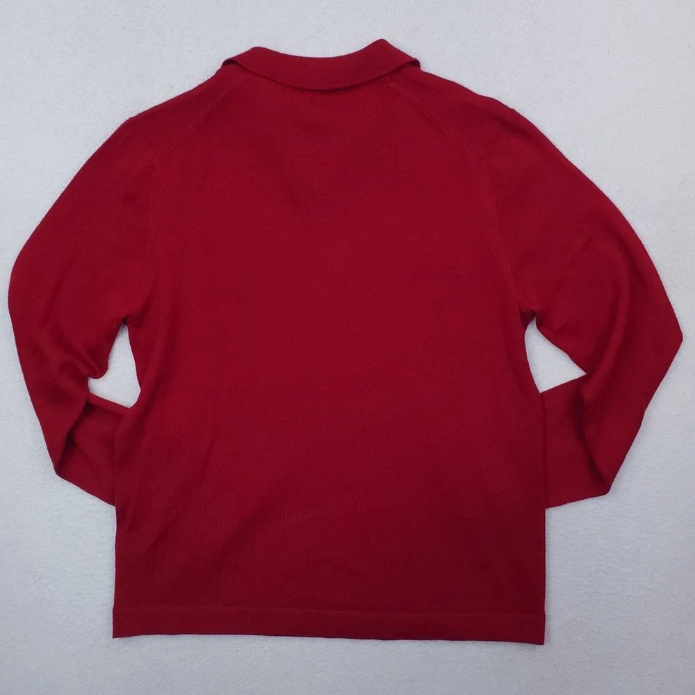 Vintage Banana Republic Sweater Mens Medium Red Merino Wool Pullover Y2K